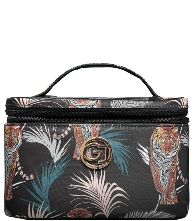 Gillian Jones Beautyboks - sort tigre og palme print