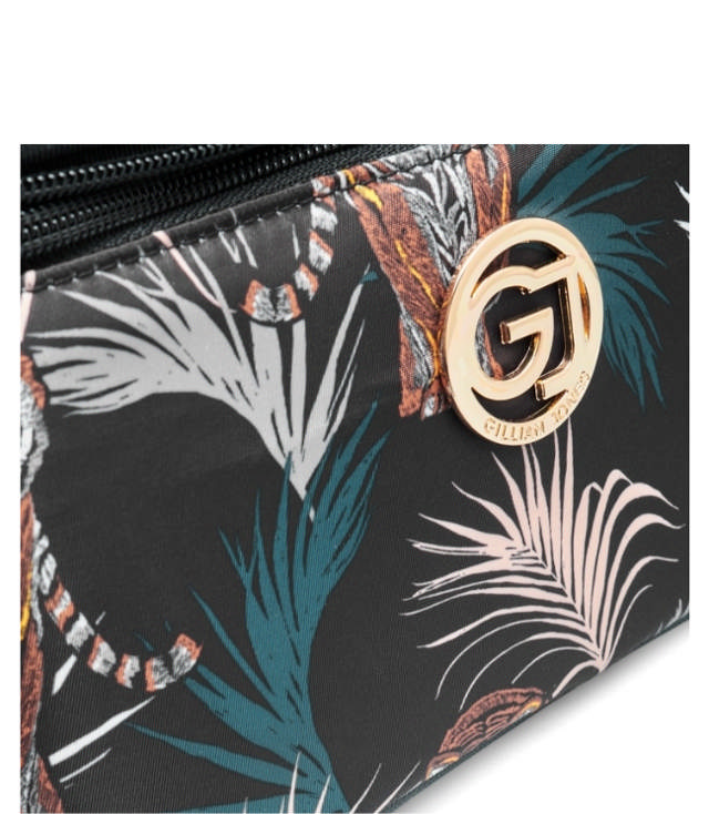 Gillian Jones Beautyboks - sort tigre og palme print