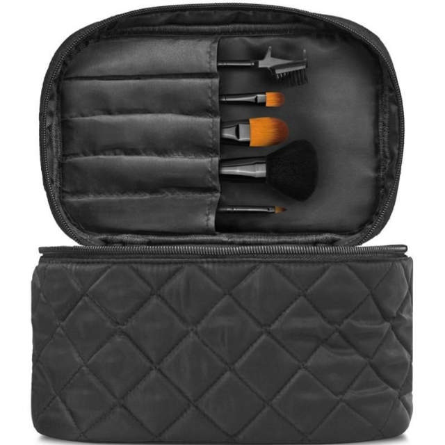 Gillian Jones Beautyboks i quiltet nylon - Sort