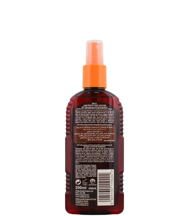 Malibu Bronzing Tanning Oil Argan SPF8, 200 ml.